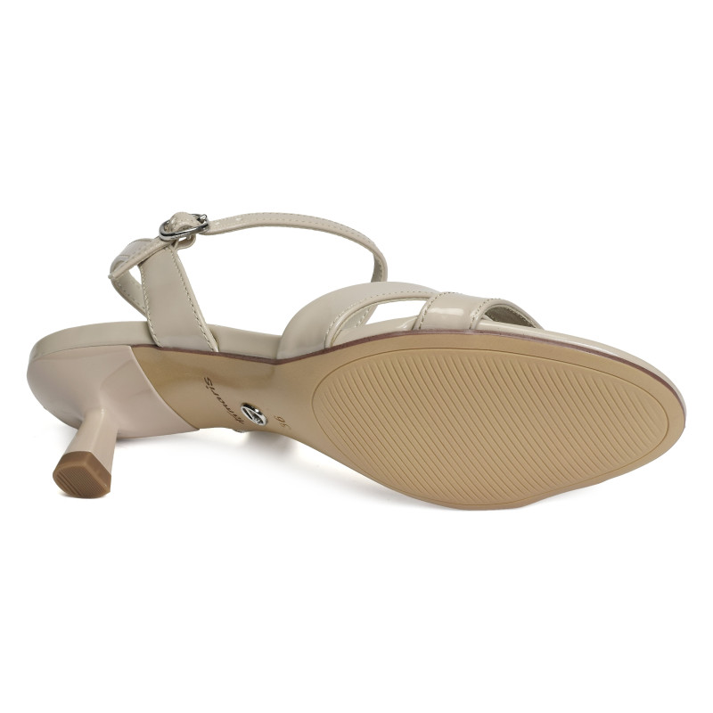 28314 Verni Beige, Nu-Pieds à talon Tamaris