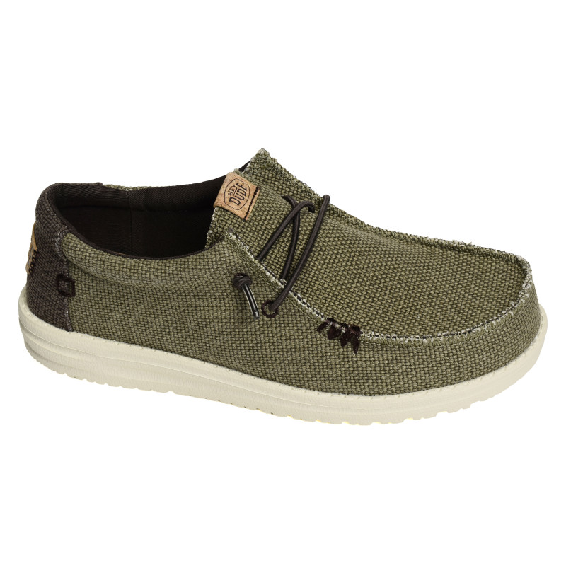 WALLY BRAIDED Kaki Marron, Slip-On HeyDude