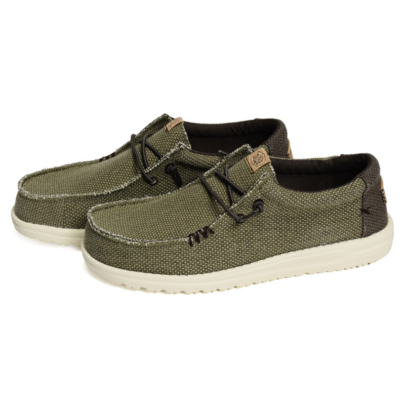 WALLY BRAIDED Kaki Marron, Slip-On HeyDude