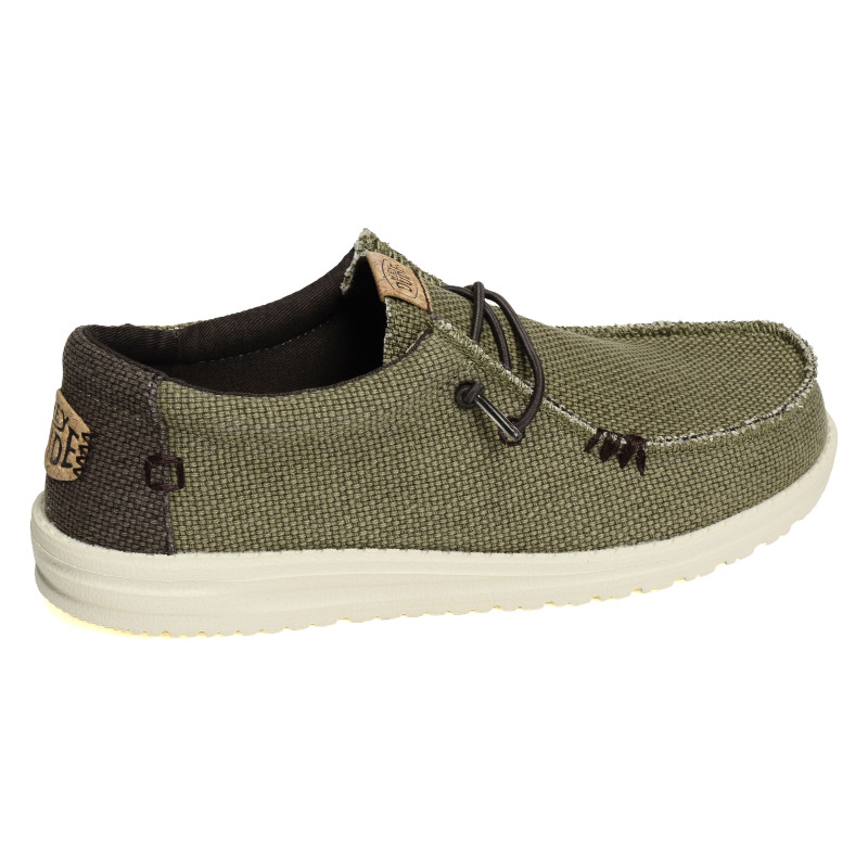 WALLY BRAIDED Kaki Marron, Slip-On HeyDude