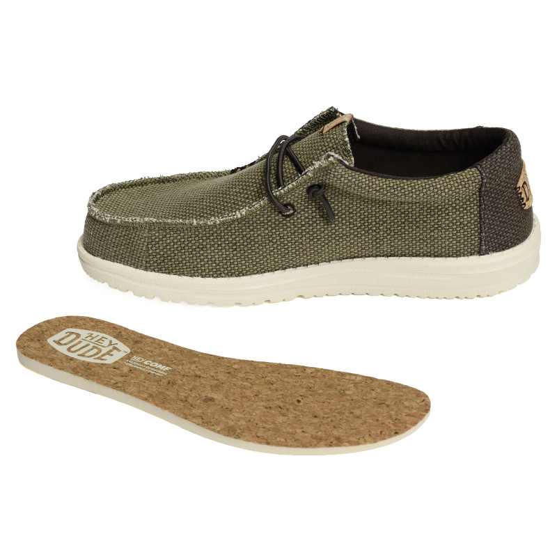 WALLY BRAIDED Kaki Marron, Slip-On HeyDude