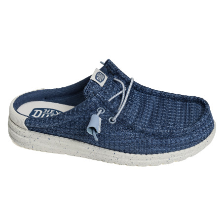 WALLY SLIP MULTI MESH Bleu Gris, Mules HeyDude