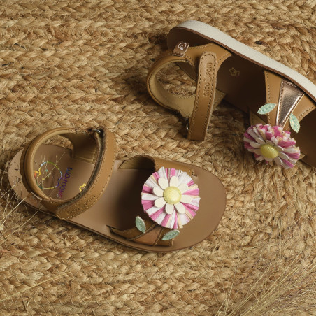 GOA RIFIFI Camel Multicolore, Sandales plates & Nu-Pieds Shoopom