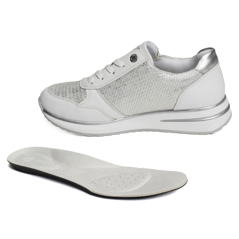 D1G08 Blanc Argent, Baskets running Remonte