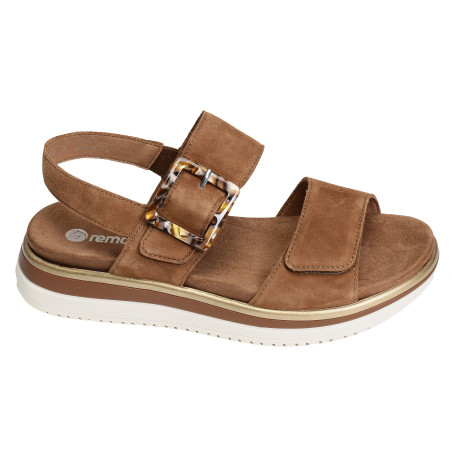 D1J62 Camel, Sandales plates Remonte