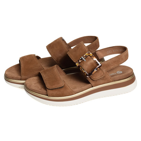 D1J62 Camel, Sandales plates Remonte