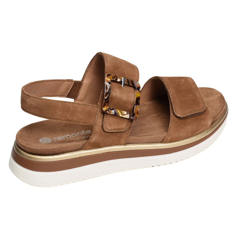 D1J62 Camel, Sandales plates Remonte
