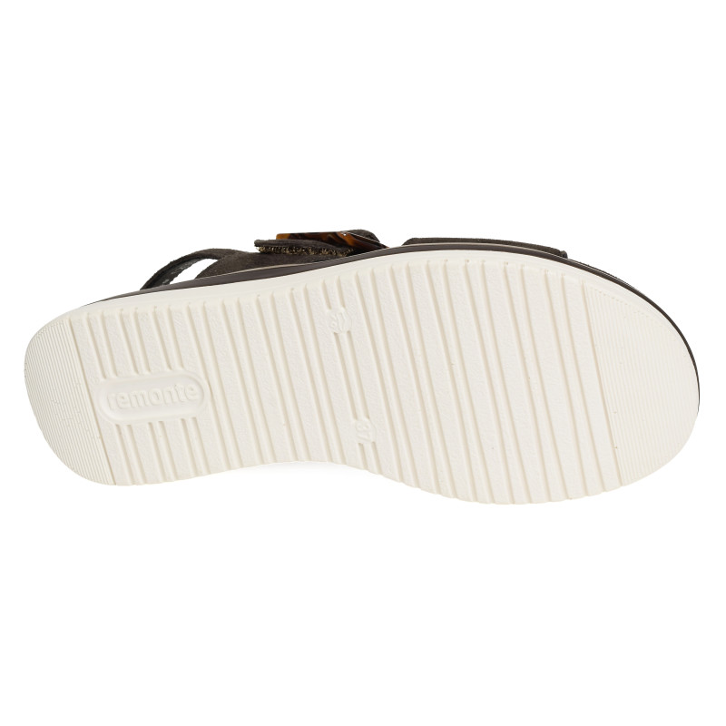 D1J62 Chocolat, Sandales plates Remonte
