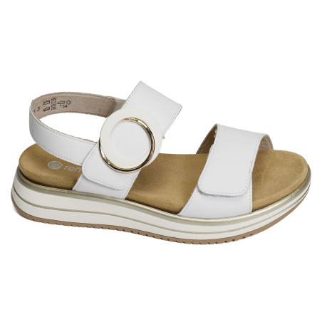 D1J63 Blanc, Sandales plates Remonte