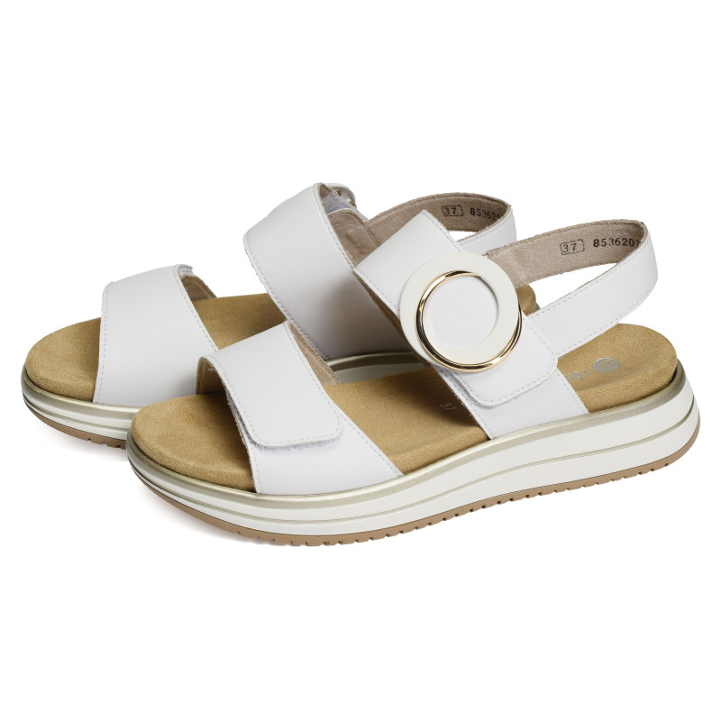 D1J63 Blanc, Sandales plates Remonte