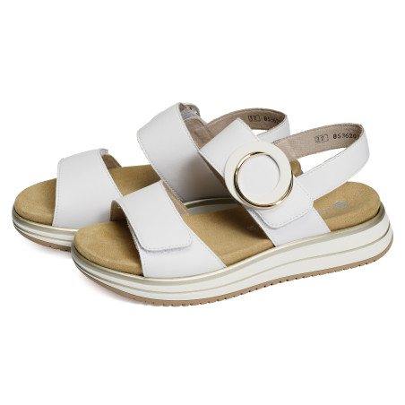 D1J63 Blanc, Sandales plates Remonte
