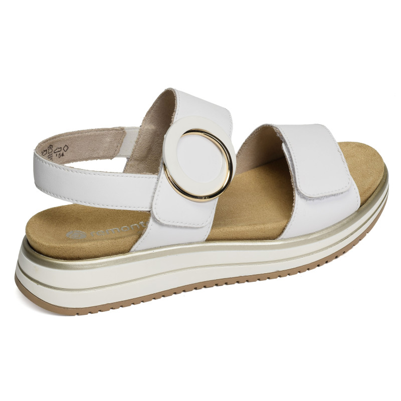 D1J63 Blanc, Sandales plates Remonte