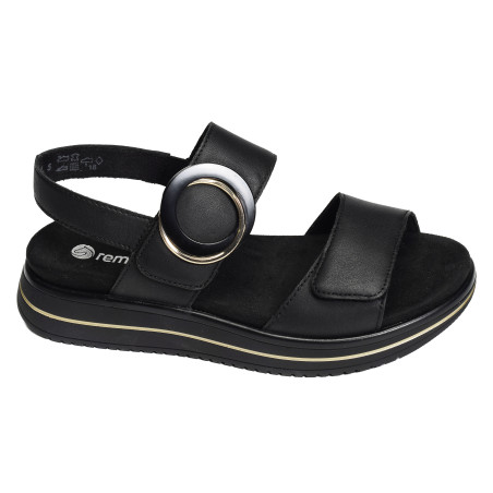 D1J63 Noir, Sandales plates Remonte
