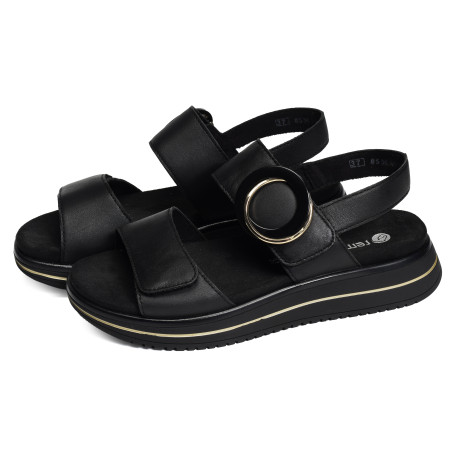 D1J63 Noir, Sandales plates Remonte