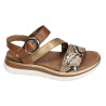 D1J64 Marron Python, Sandales plates Remonte