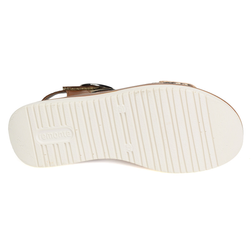 D1J64 Marron Python, Sandales plates Remonte