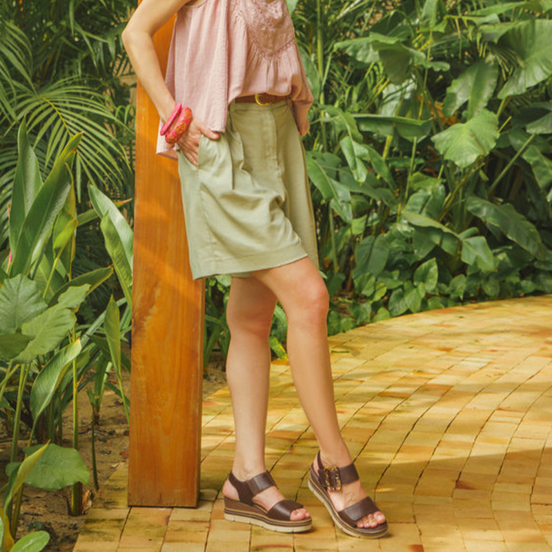 D2L53 Chocolat, Sandales compensées Remonte