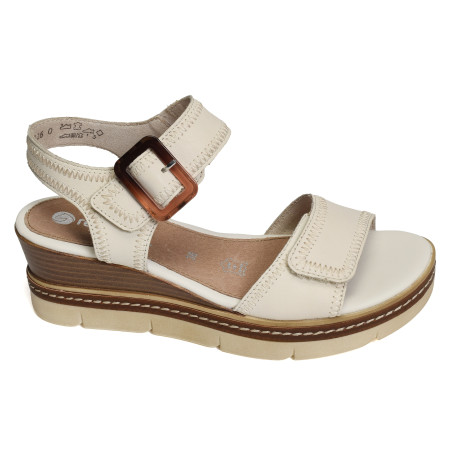 D2L58 Ecru, Sandales compensées Remonte