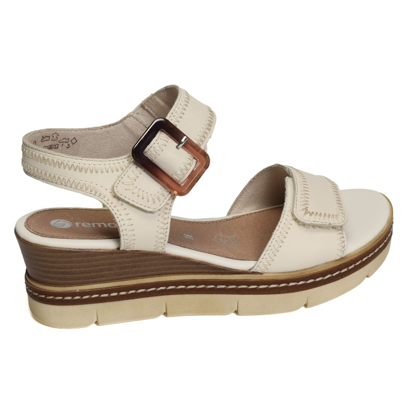 D2L58 Ecru, Sandales compensées Remonte