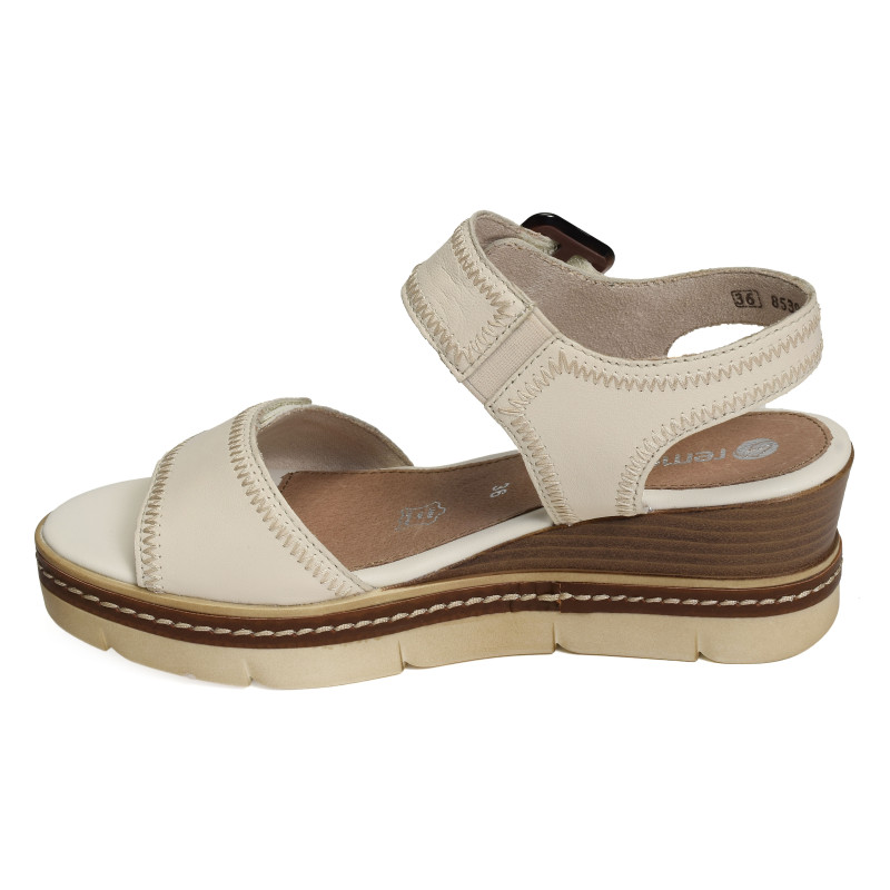 D2L58 Ecru, Sandales compensées Remonte