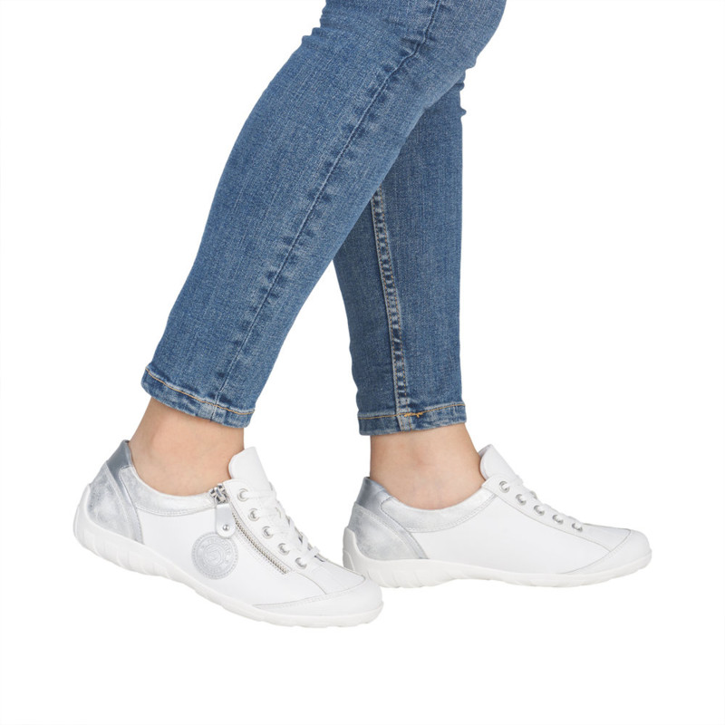 R3408 Blanc Argent, Sneakers basses Remonte