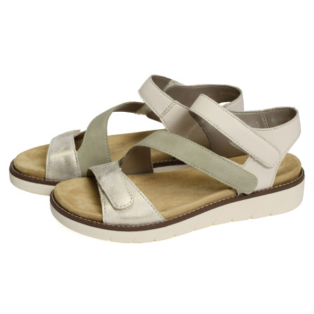 D2050 Beige Multicolore, Sandales plates Remonte