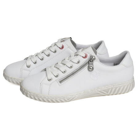 N0900 Blanc, Sneakers basses Rieker