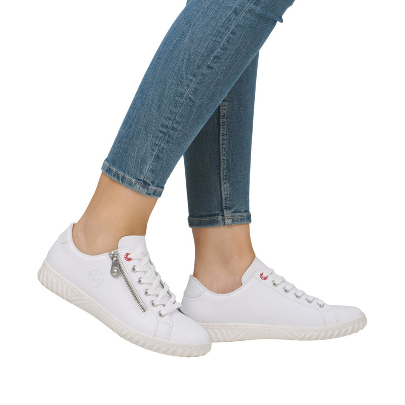 N0900 Blanc, Sneakers basses Rieker