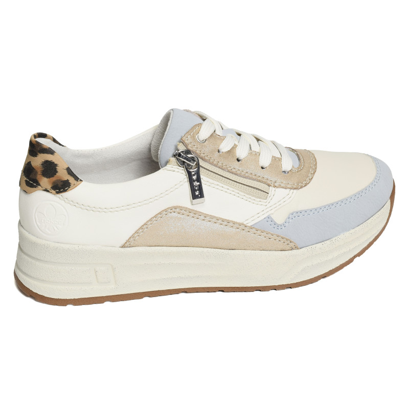 N8114 Blanc Multicolore, Baskets running Rieker
