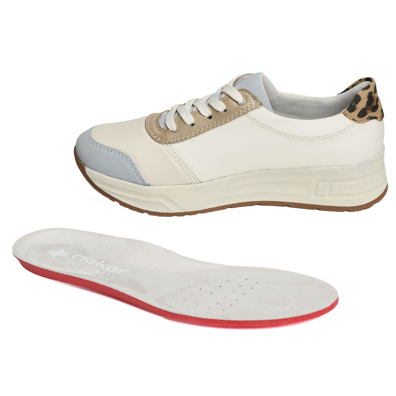 N8114 Blanc Multicolore, Baskets running Rieker