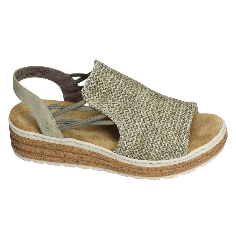 62741 Vert, Sandales compensées Rieker