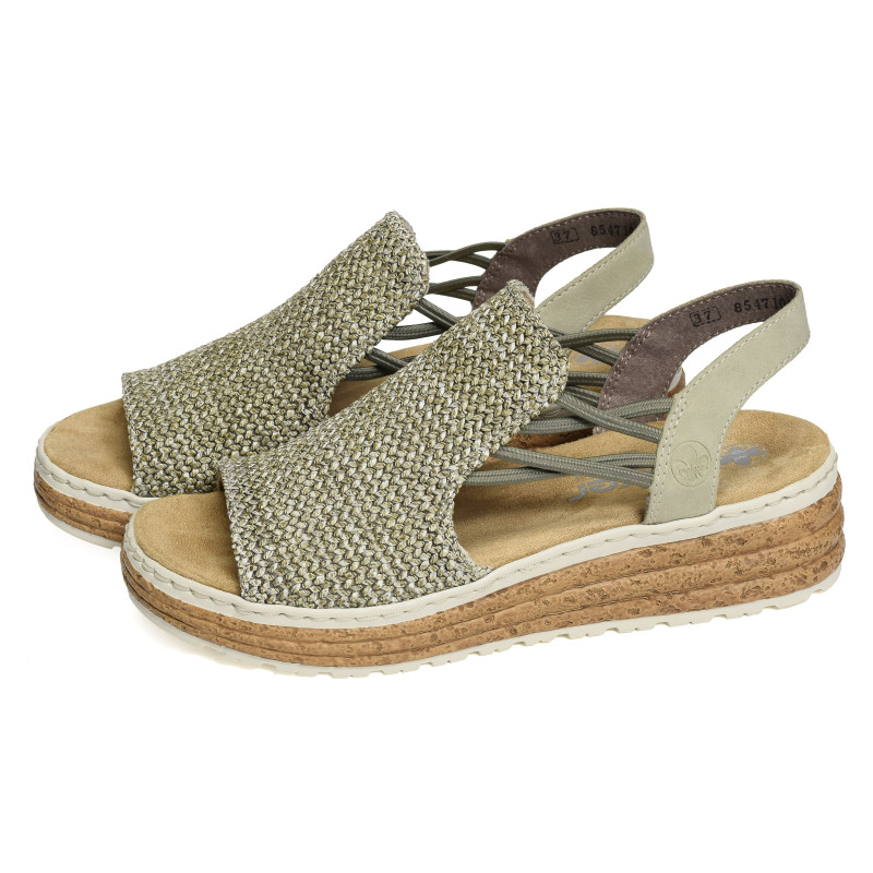 62741 Vert, Sandales compensées Rieker