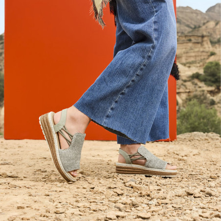 62741 Vert, Sandales compensées Rieker