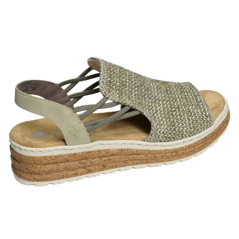 62741 Vert, Sandales compensées Rieker