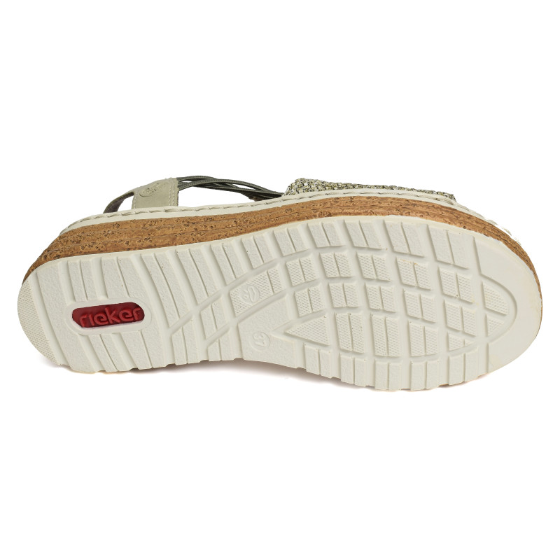 62741 Vert, Sandales compensées Rieker