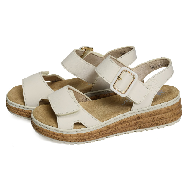 62760 Beige, Sandales compensées Rieker