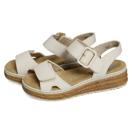 62760 Beige, Sandales compensées Rieker