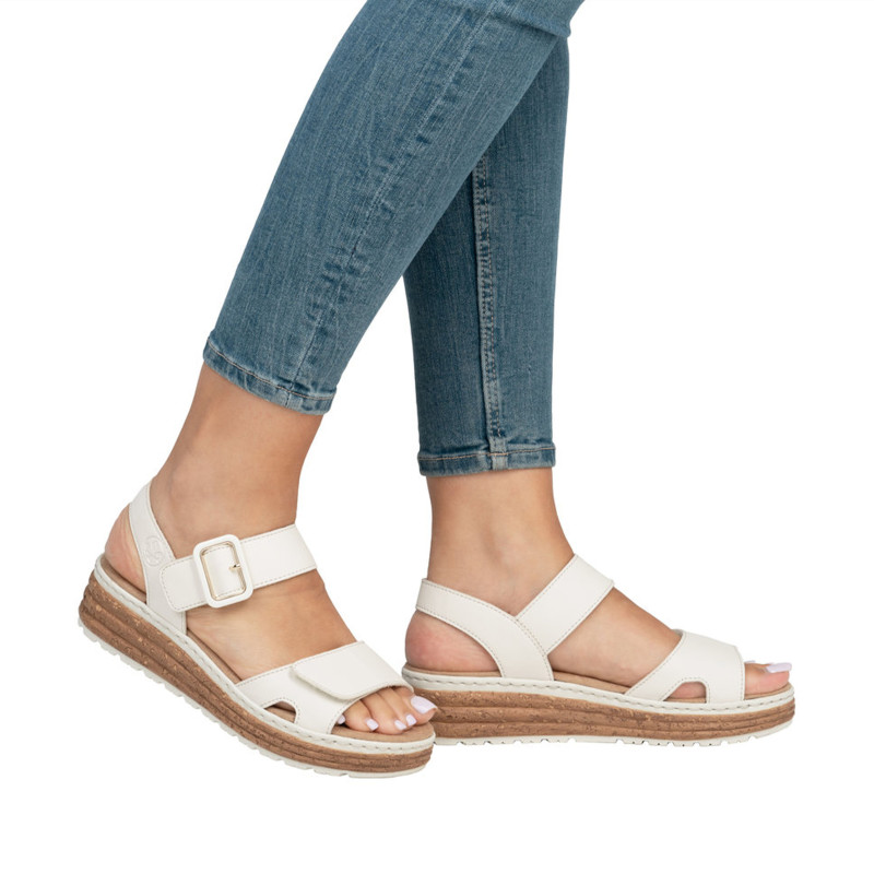 62760 Beige, Sandales compensées Rieker