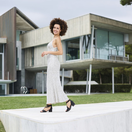 64657 Noir, Nu-Pieds à talon Rieker