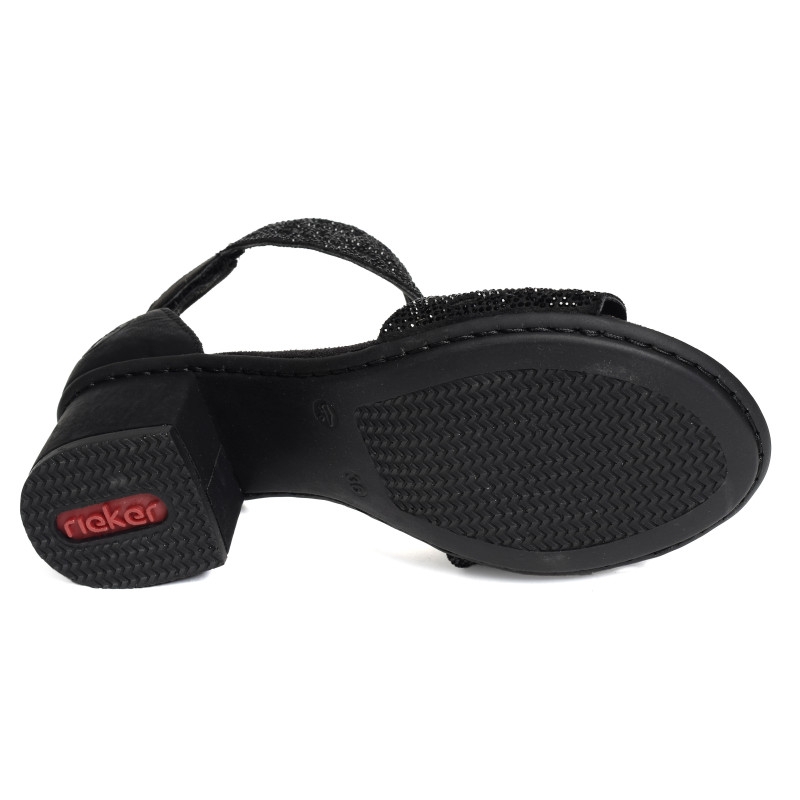 64657 Noir, Nu-Pieds à talon Rieker