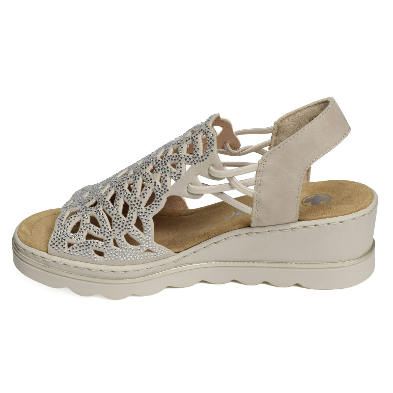 67465 Beige, Sandales compensées Rieker