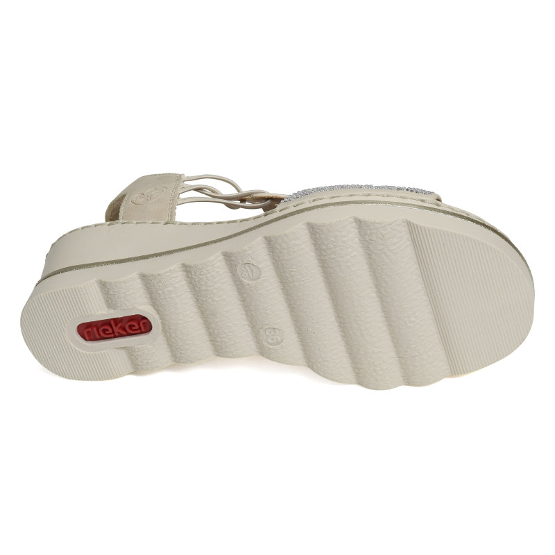 67465 Beige, Sandales compensées Rieker