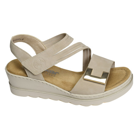 67410 Beige, Sandales compensées Rieker