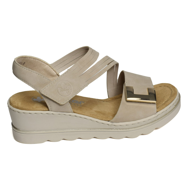 67410 Beige, Sandales compensées Rieker