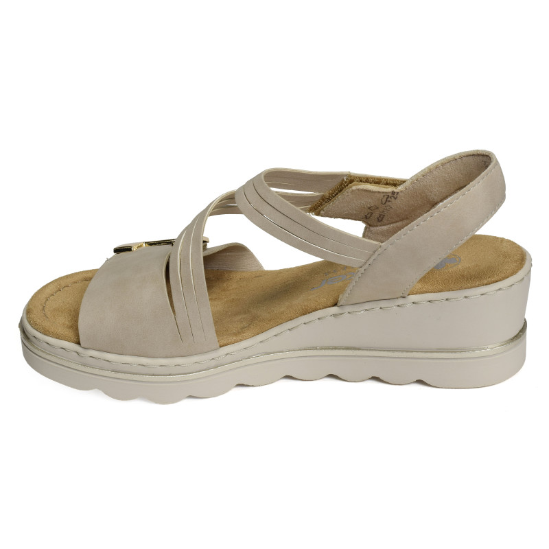 67410 Beige, Sandales compensées Rieker