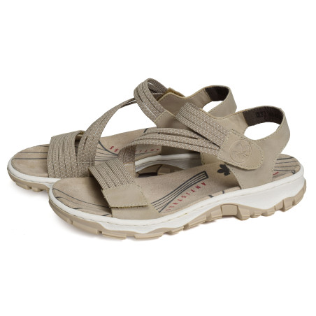 68871 Beige, Sandales plates Rieker