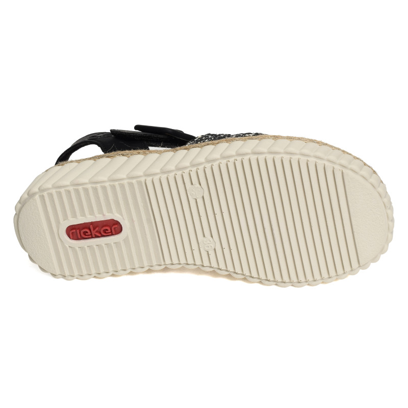 69269 Noir, Sandales compensées Rieker