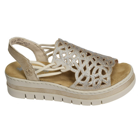 V4941 Beige, Sandales compensées Rieker