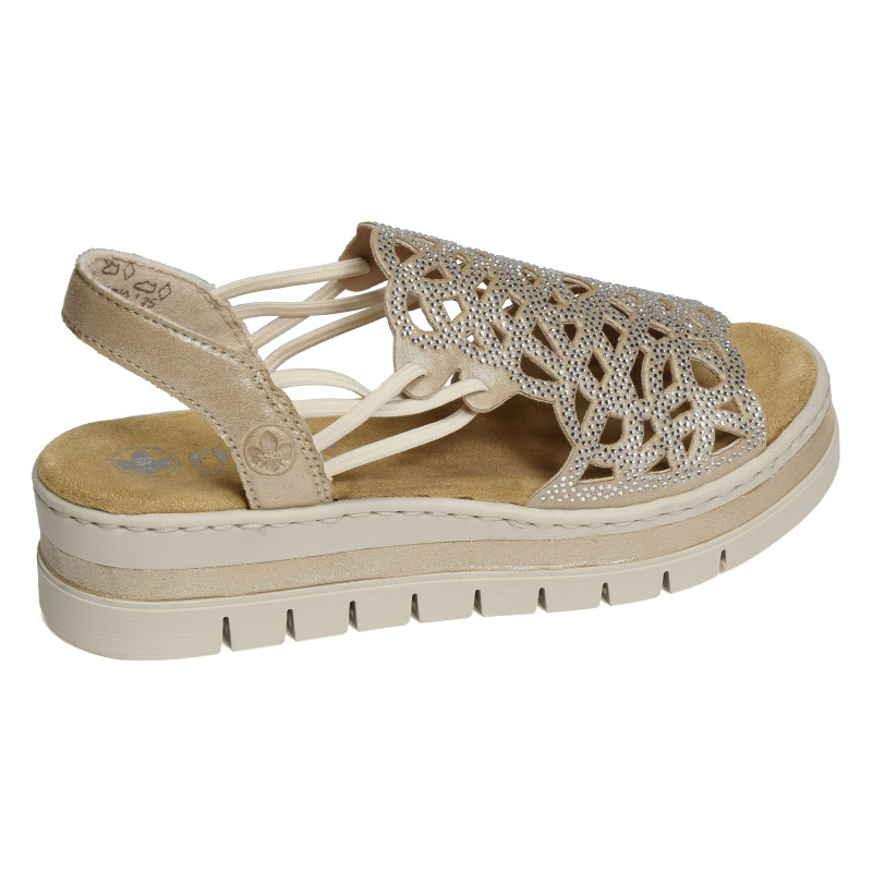 V4941 Beige, Sandales compensées Rieker