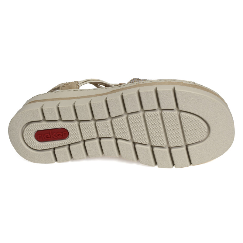 V4941 Beige, Sandales compensées Rieker